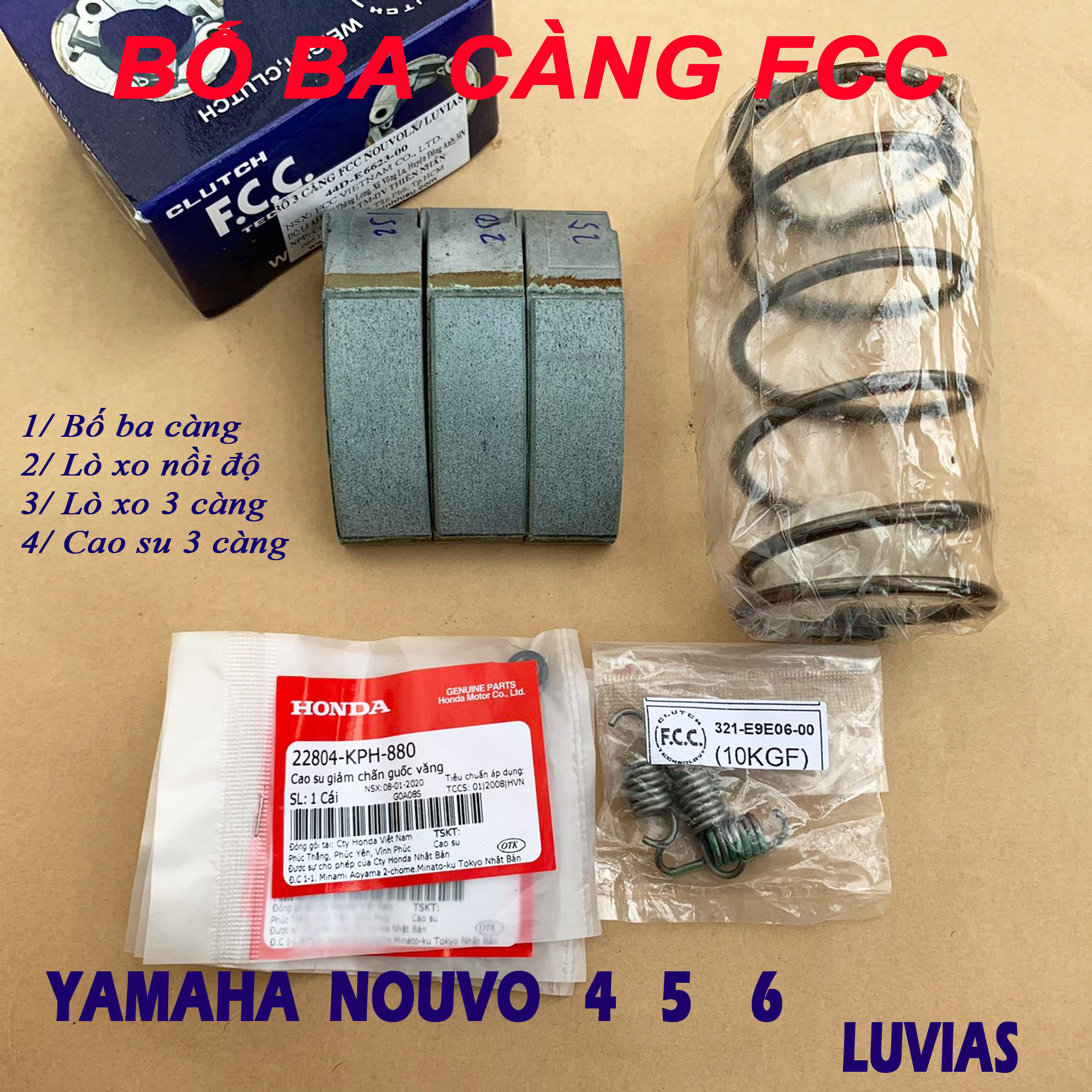 Bố ba càng và lò xo nồi độ cho Nouvo 4 5 6 Luvias