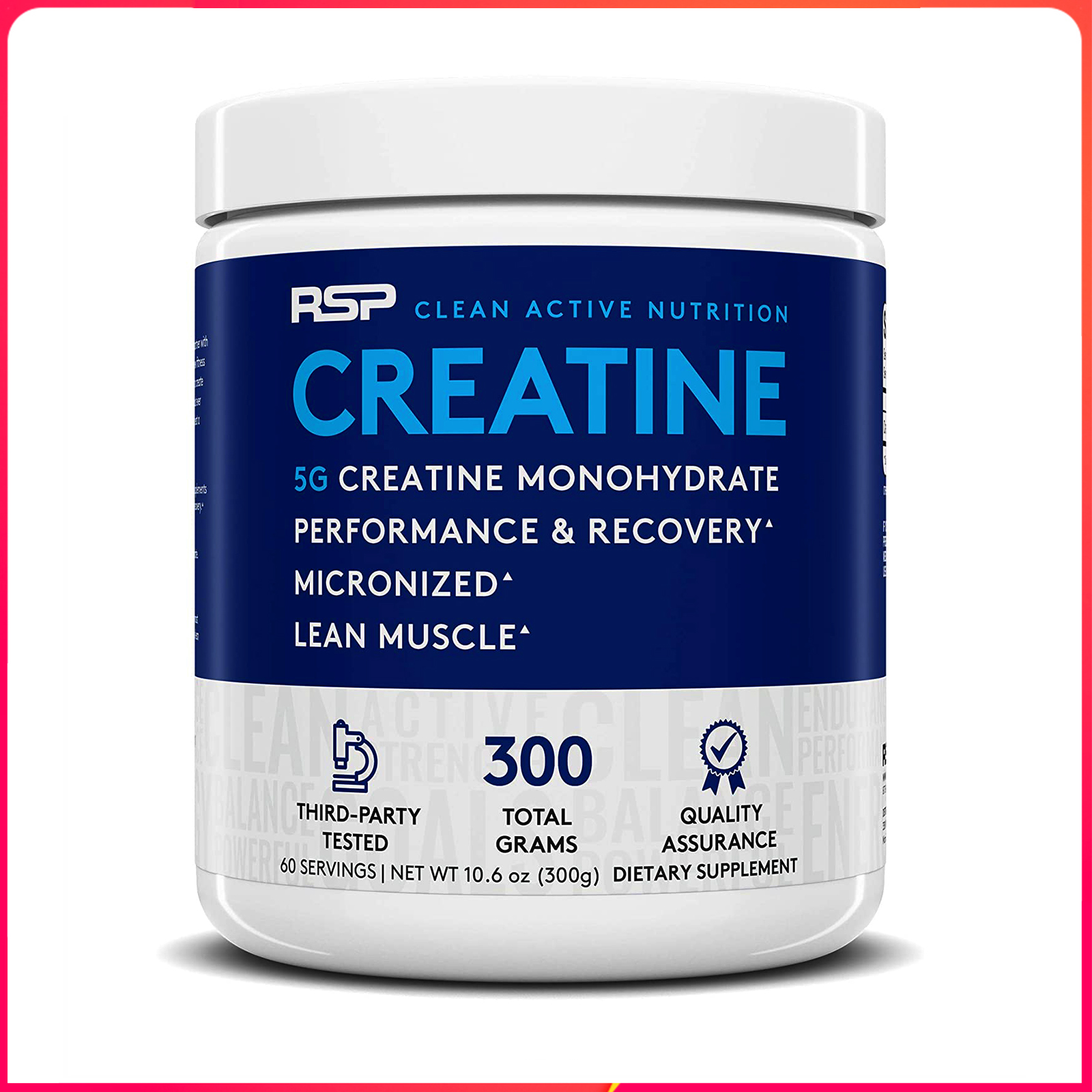 Thực phẩm bổ sung Creatine của RSP hỗ trợ Tăng Sức Bền, Sức Mạnh đốt mỡ giảm cân 60 lần dùng cho người tập GYM và chơi thể thao