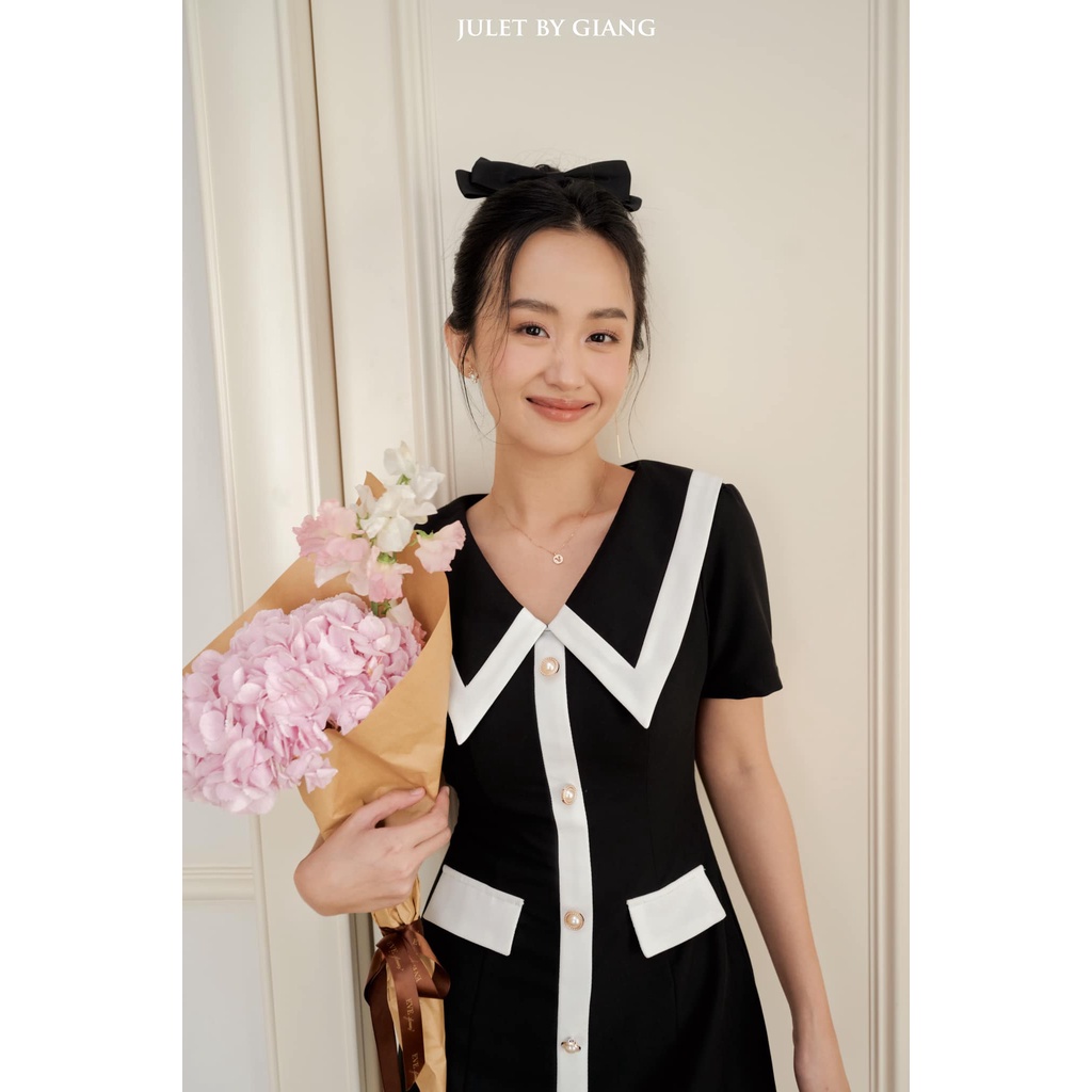 Váy july đen pha trắng- size s/m/l- hàng chính hãng- juletbygiang