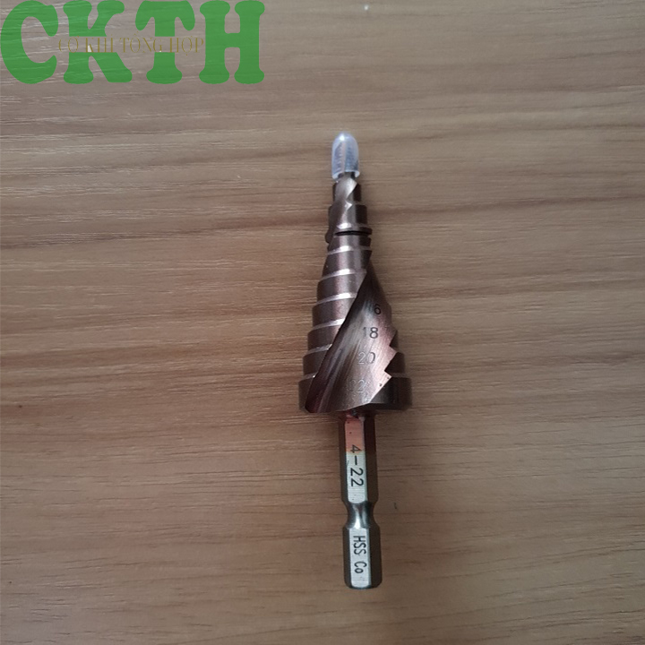 mũi khoan inox, Mũi Khoan Tháp HSS 4-22mm Siêu Cứng, Khoan Inox, Khoan Sắt,...