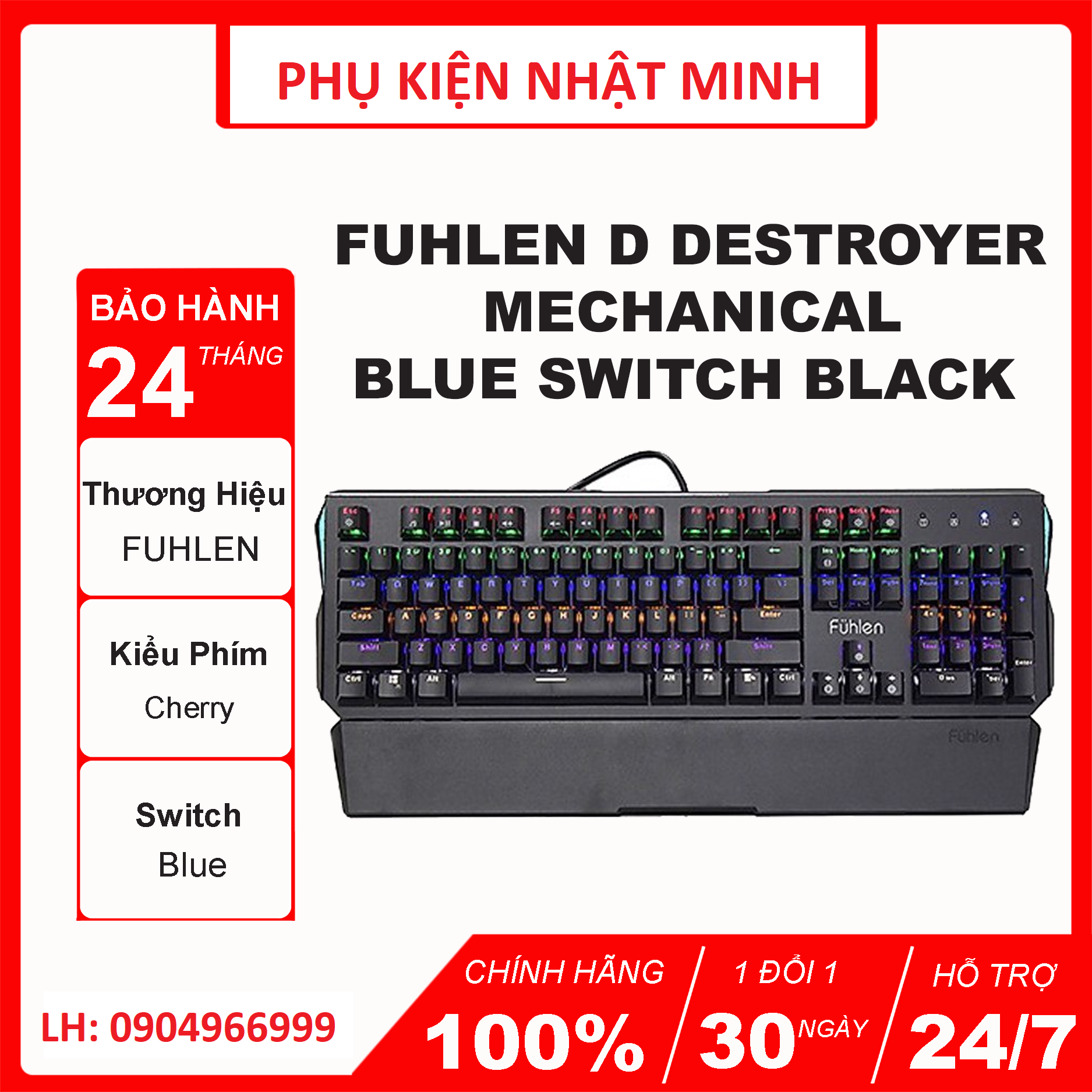 [HÀNG CHÍNH HÃNG] bàn phím Fuhlen D(Destroyer)-phím cơ gaming giá rẻ chơi game chuyên dụng Hàng chính hãng bảo hành 24 tháng