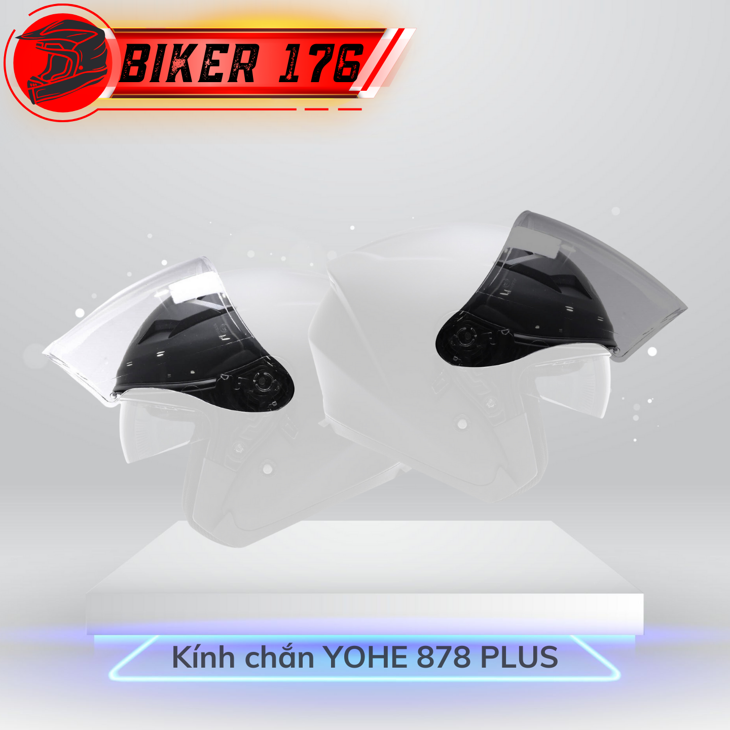 Kính chắn mũ bảo hiểm 3/4 YOHE 878/ YOHE 878 Plus/ ROC 02 (KHÔNG BAO GỒM MŨ) - Bảo hộ xe máy BIKER 176 - Mũ bảo hiểm chính hãng Vũng Tàu