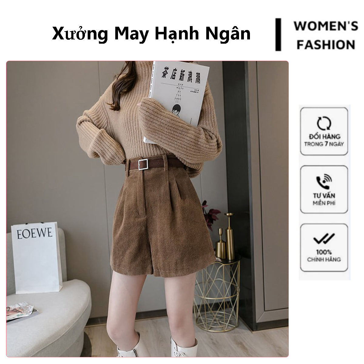 Quần sooc nữ nhung tăm ấm đẹp hách dáng sang chảnh, quần đùi nhung nữ mặc nhà TR66