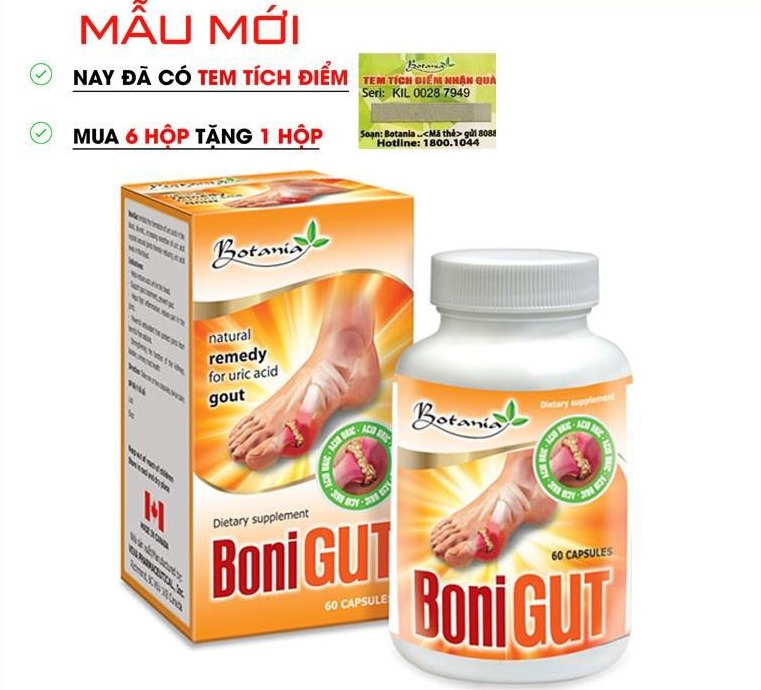 Bonigut  Viên uống hỗ trợ điều trị bệnh Gout.