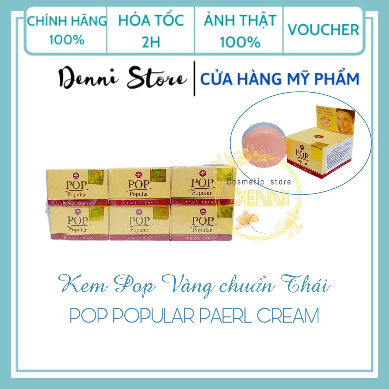 Sỉ 1 lố kem pop vàng thái 4g