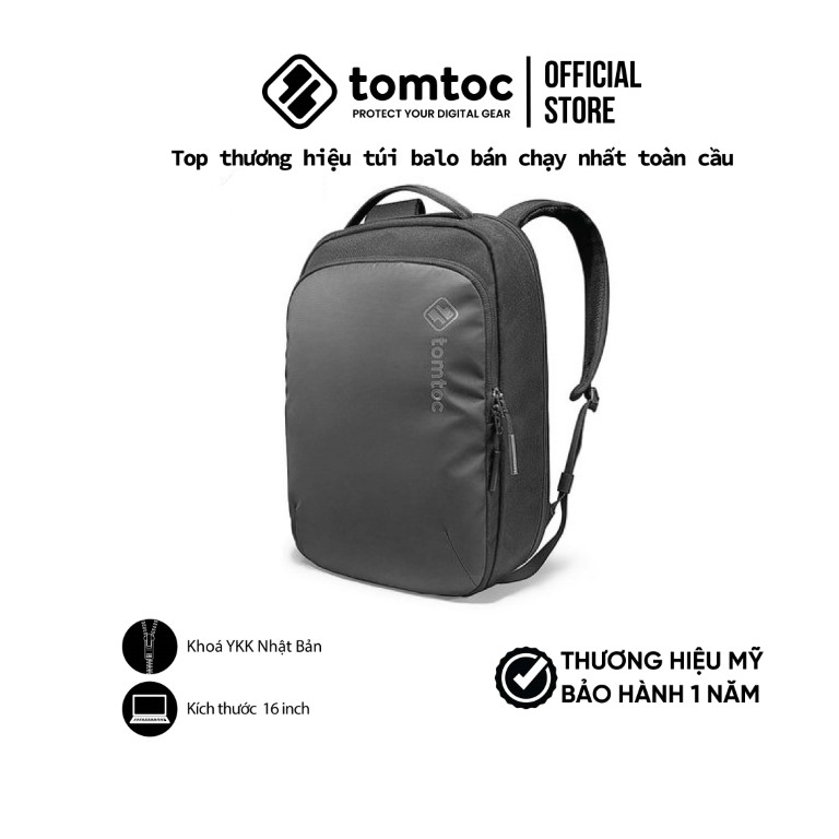 Balo  Tomtoc Premium Lightweight Cordura Business Corner Armor For Macbook 16inch/ 17L