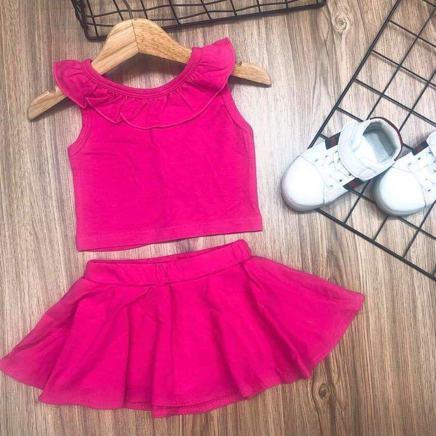 [HCM]set 2 bộ  chân váy có quần trong kèm áo croptop siêu yêu