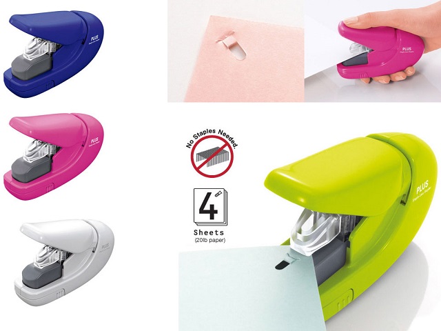 Bấm giấy không dùng kim Plus - Bấm được 5-6 tờ/lần