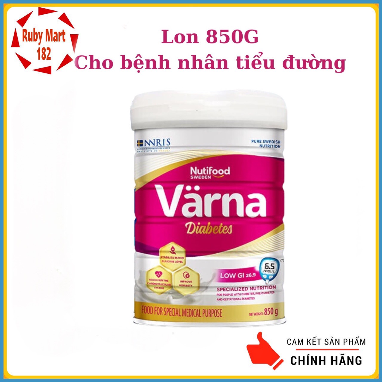 Sữa Nutifood Varna Diabetes Lon 850G - Cho người tiểu đường