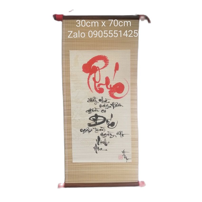 Mành tre thư pháp chữ Phúc. Quà tặng  mừng thọ, tân gia, khai trương. Quà tết.