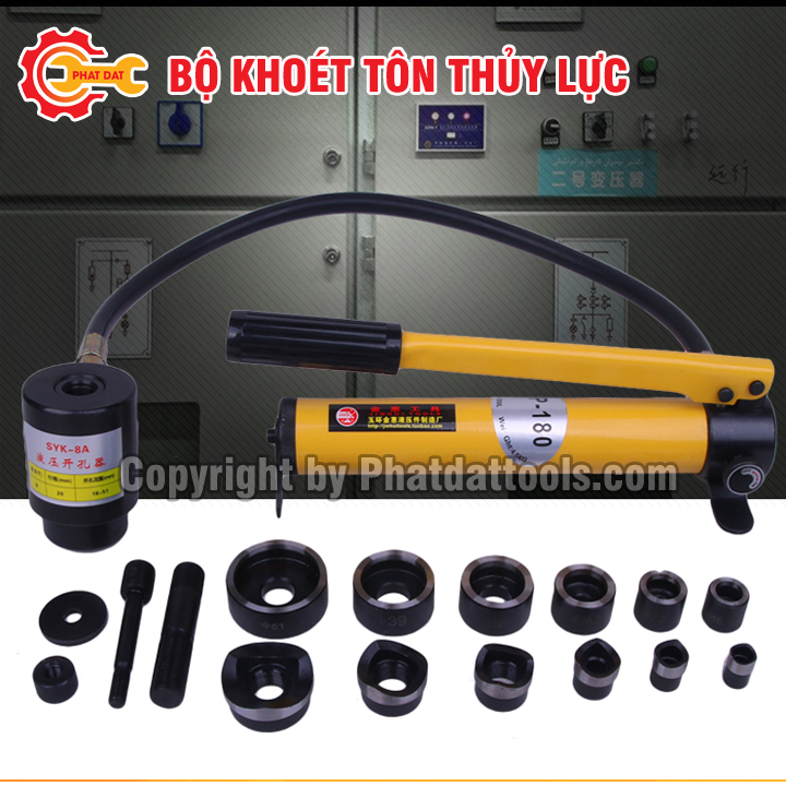 Bộ đột cầm tay để khoét máng tôn máng điện bằng thủy lực SYK15, Bảo hành 6 tháng