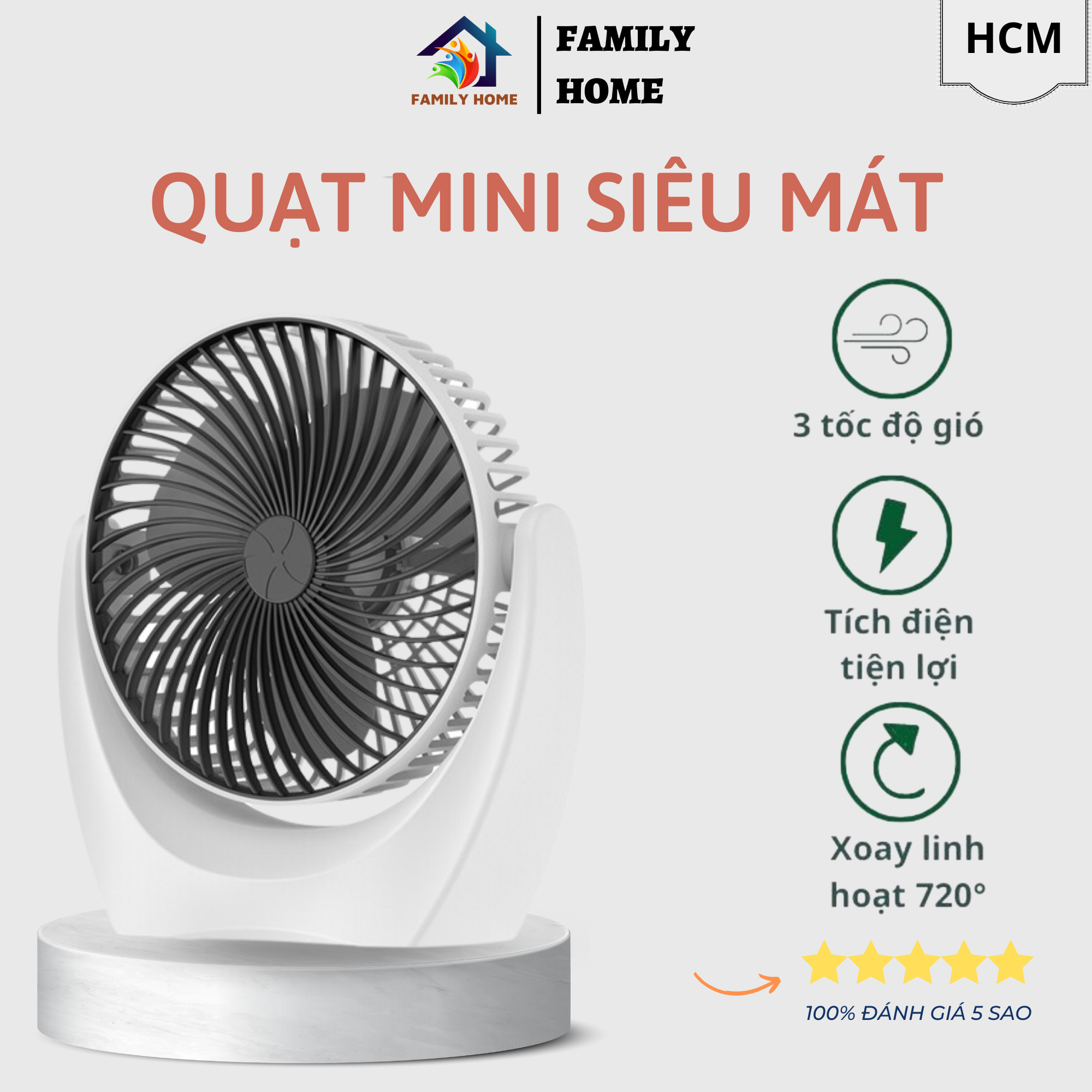 Quạt Điện Mini Để Bàn Động Cơ Không Tiếng Ồn Xoay Linh Hoạt 210 Độ 3 Tốc Độ Gió Tiết Kiệm Năng Lượng Sạc Qua Cổng USB Nhỏ Gọn Tiện Lợi Thích Hợp Dùng Ở Văn Phòng Giường Ngủ Quạt Điện Mini Quạt Quạt Tích Điện Quạ