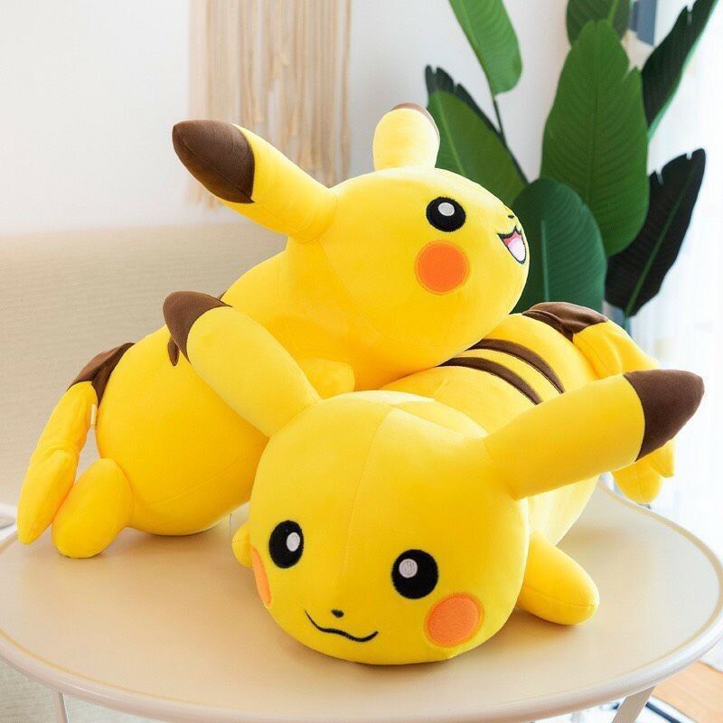 Gấu Bông Gối Ôm Hình PIKACHU Vải Nhung Nì Ngộ Nghĩnh Siêu Đáng Yêu Size 45cm, 55cm, 1m, 1m2 - HADONGSHOP.VN