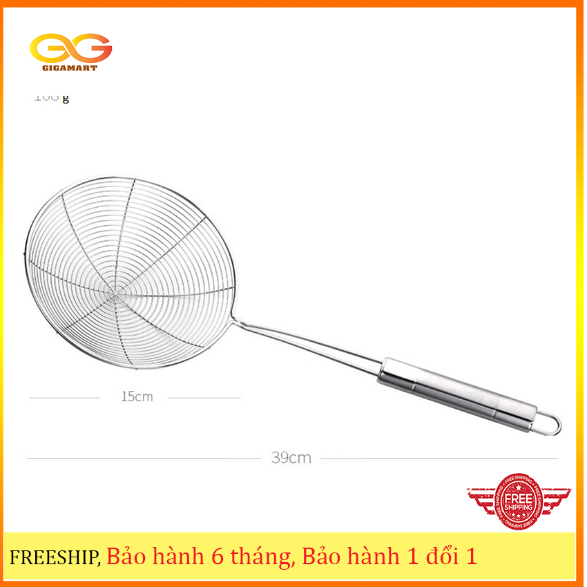 Vợt lẩu vòng, Vợt thủng cán inox, chao inox cán vòng- nhiều kích cỡ- Gigamart