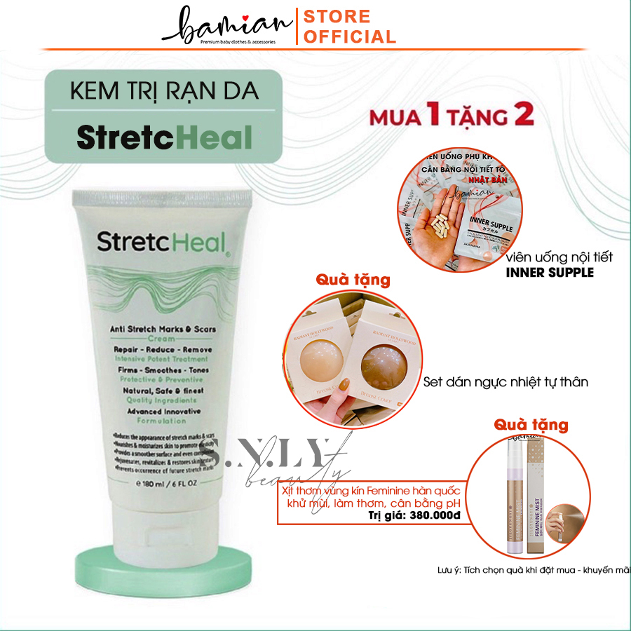 Kem bôi rạn da StretcHeal tuýp 180ml (date mới) tặng kèm quà tặng
