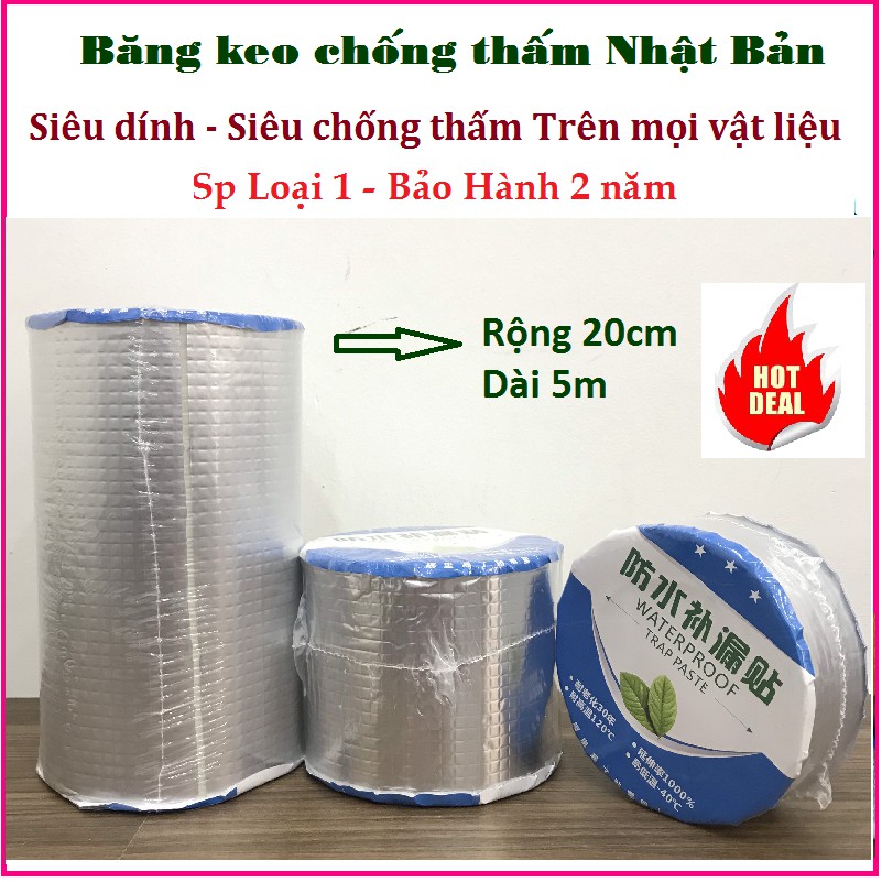 Băng keo chống thấm - Băng Keo Siêu Dính Đa Năng - Khổ rộng [5cm-10cm-20cm] dài 5m -  Băng keo chống thấm Nhật Bản! Keo dán chống thấm đa năng Nhật bản cho tường, trần nhà, mái tôn, ống nước, bể nước,...