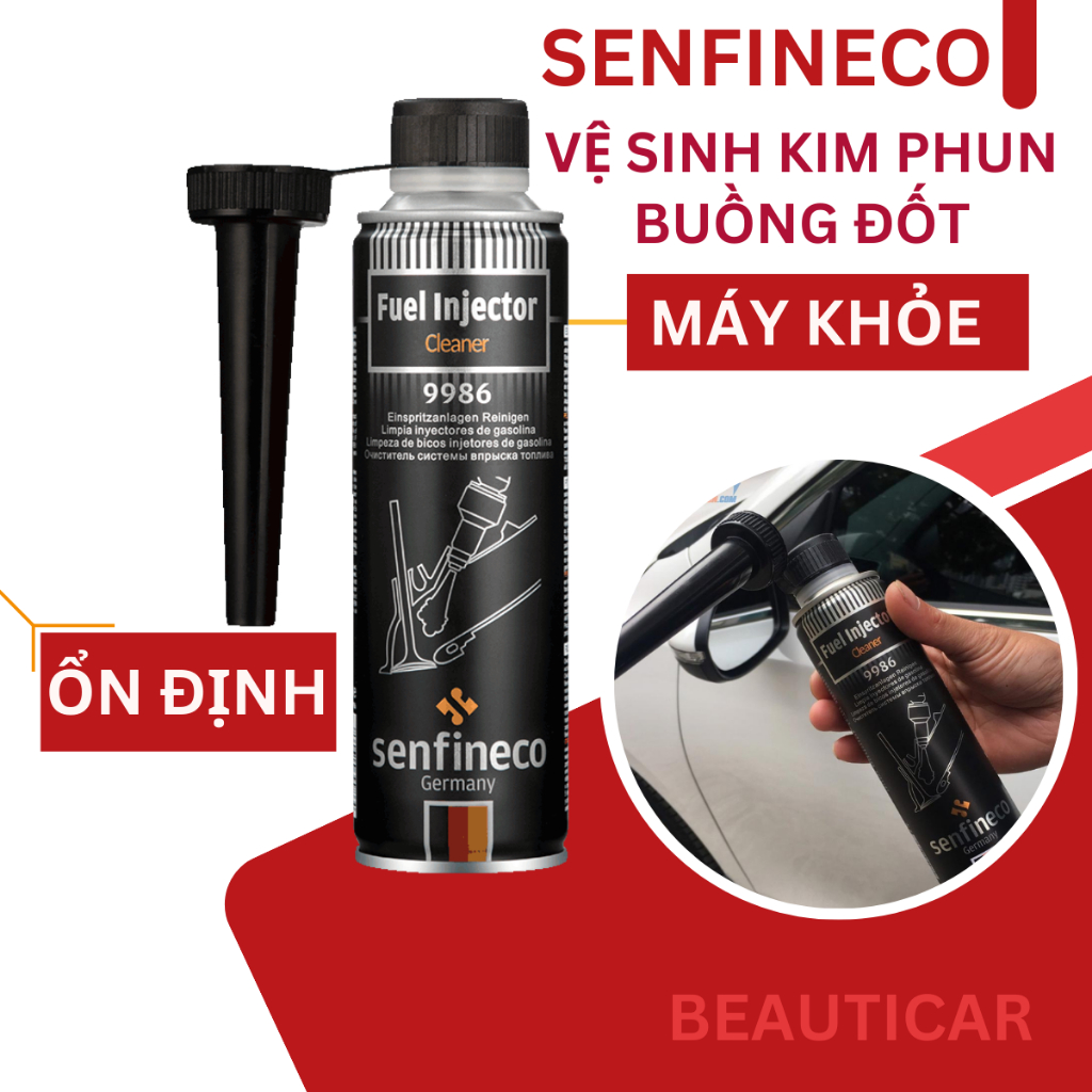 Dung dịch vệ sinh buồng đốt kim phun SENFINECO 9986/9997, phụ gia làm sạch cặn bẩn cặn chì tích tụ từ ĐỨC