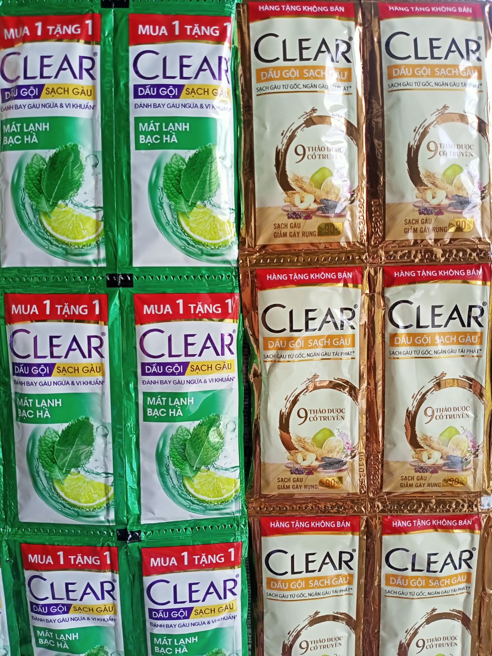 50 gói dầu gội clear thảo dược/ clear bạc hà/Thái Dương 3 (Hàng khuyến mãi)