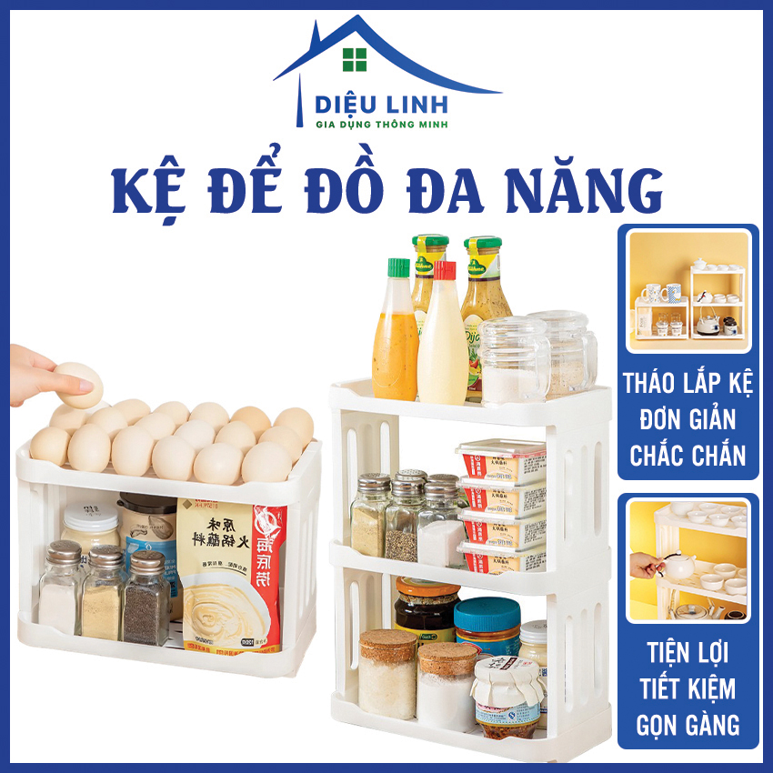 Kệ Đựng Đồ Đa Năng 2 Tầng 3 Tầng, Kệ Gia Vị, Kệ Sách, Giá Để Đồ Phòng Tắm, Nhà Bếp Siêu Xinh Xếp Gọn Trang Trí Tiện Lợi Sang Trọng DieuLinhshop