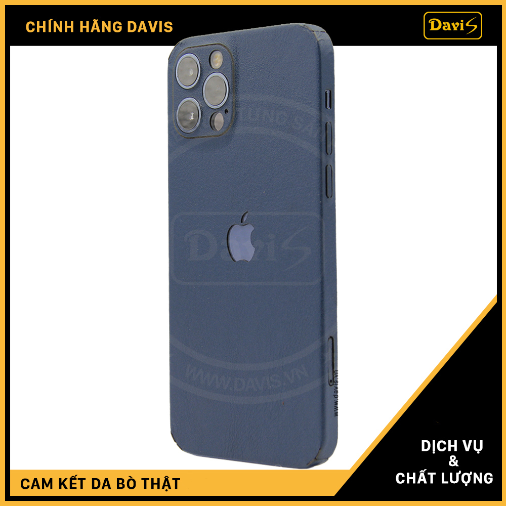 Dán da full viền iphone 12 Pro Max, làm từ da thật cao cấp - Chính hãng Davis
