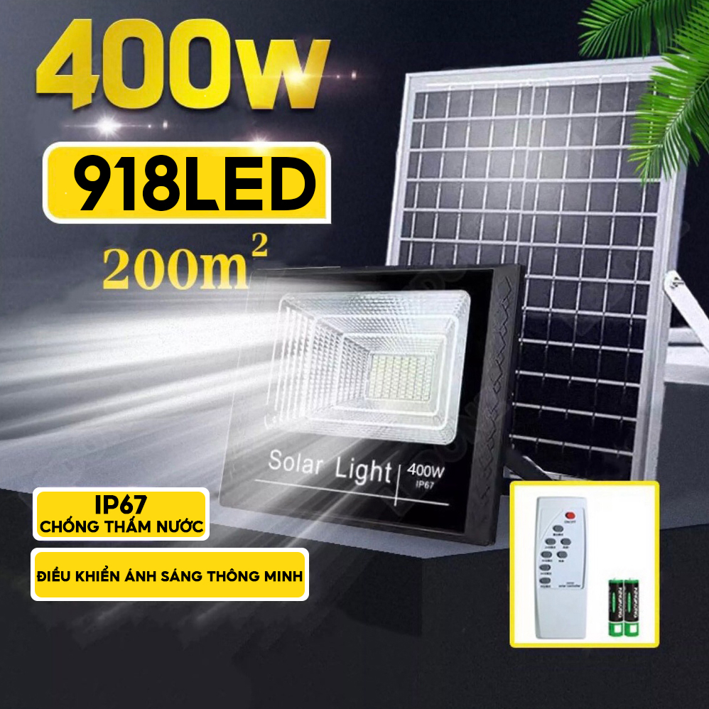 Satellite Đèn năng lượng mặt trời 400w 300w đèn LED năng lượng mặt trời siêu sáng phổ thông cho trong nhà và ngoài trời chip LED công suất cao chống thấm nước IP67 tiết kiệm năng lượng điều khiển từ xa