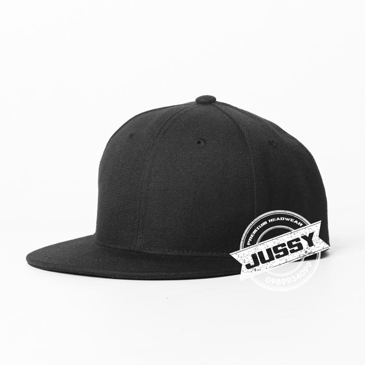 Mũ snapback nam thời trang trơn - đen