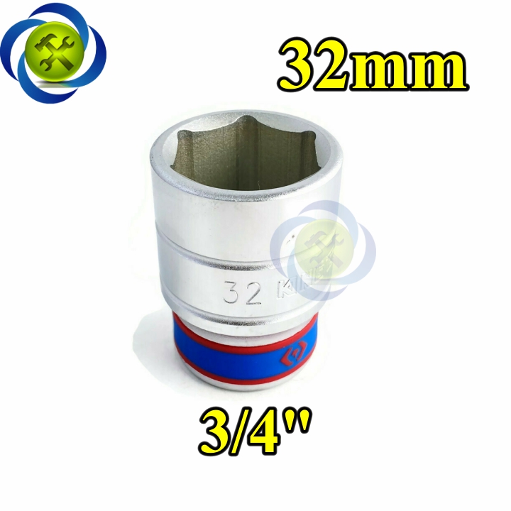 Tuýp 32mm loại 3/4 kingtony 633532m loại ngắn 6 cạnh màu trắng