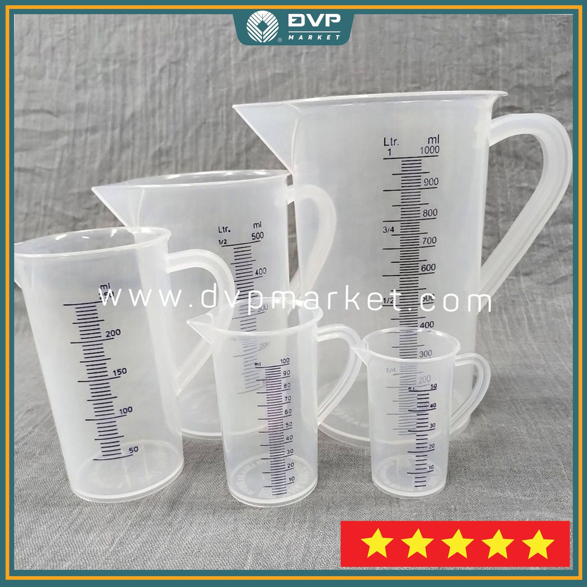 Ca đong nhựa chia vạch Việt Nam 50ml/ 100ml/ 250ml/ 500ml/1L