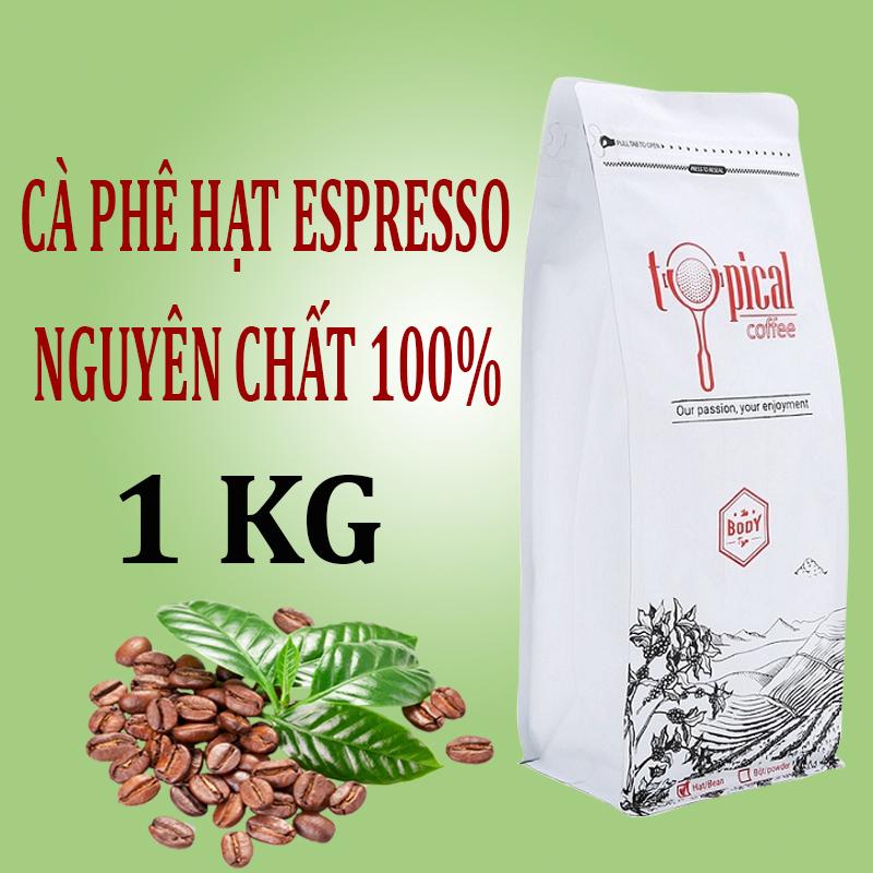 Cà phê hạt espresso Typical Coffee Body 1kg - Cafe sạch nguyên chất dùng để pha máy