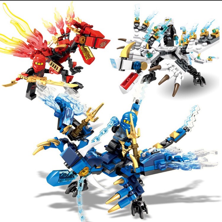 Bộ đồ chơi lắp ráp mô hình ninjago cưỡi rồng thần 6205 4in1 hộp đồ chơi 304 chi tiết lắp ghép