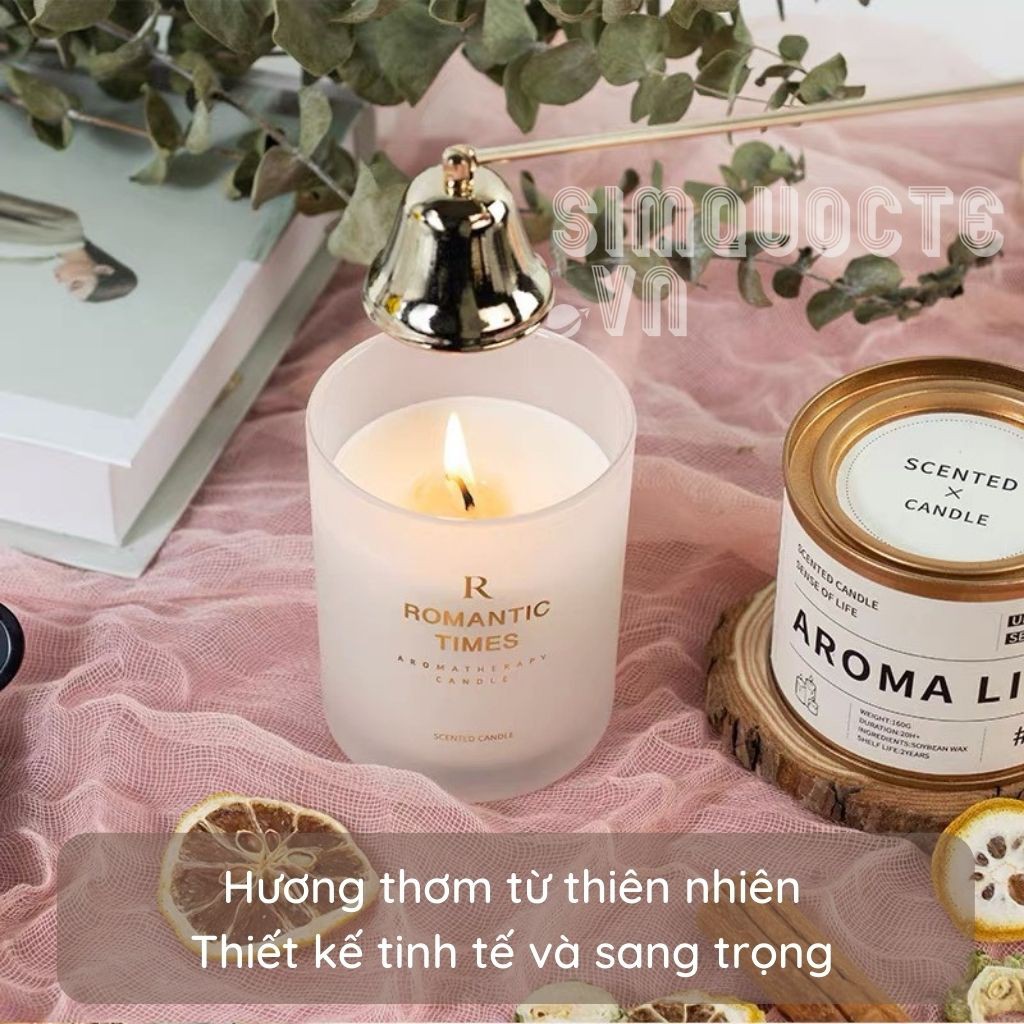 Nến thơm tinh dầu cao cấp không khói Romantic Times nắp gỗ