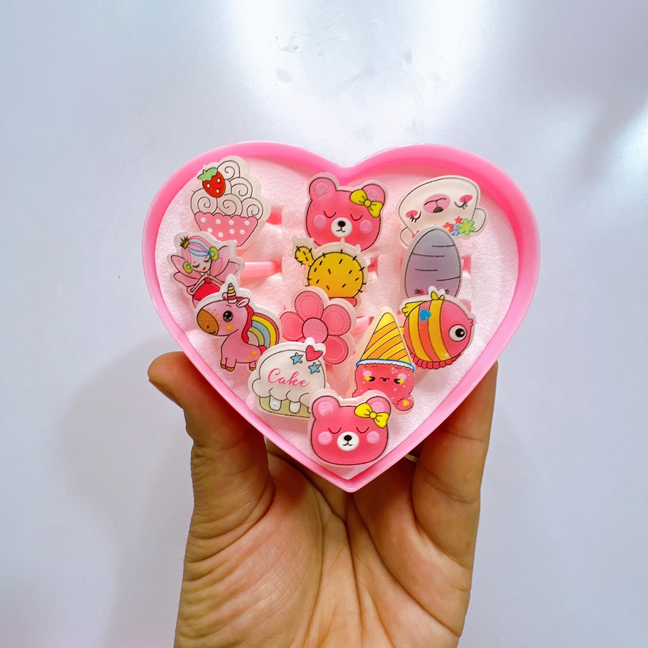 Hộp 12 nhẫn siêu xinh cho bé