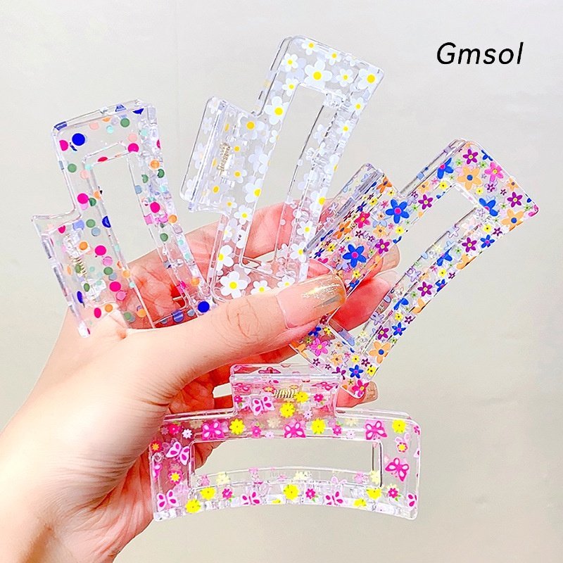 Hình in chấm bi hoa kẹp tóc dễ thương cho nữ