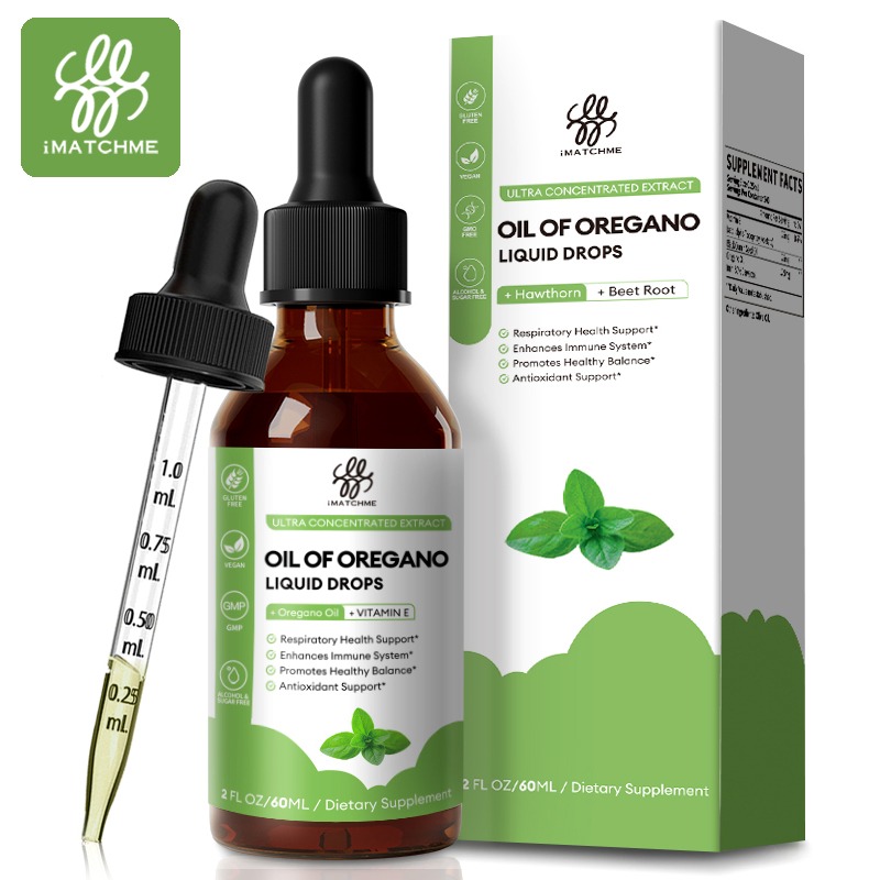 Imatchme Oregano Essential Oil Drops, Supplemented with Black Cumin Seed Oil and Vitamin E, Supports Respiratory Health, Digestion and the Immune System.