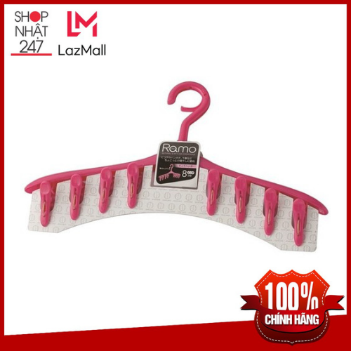 Móc phơi 8 kẹp màu hồng Kokubo nội địa Nhật Bản