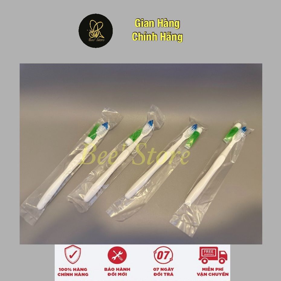 100 bộ bàn chải cước mềm cán nhựa cầm chắc chắn kèm kem xanh dùng cho khách sạn Nhà nghỉ homestay