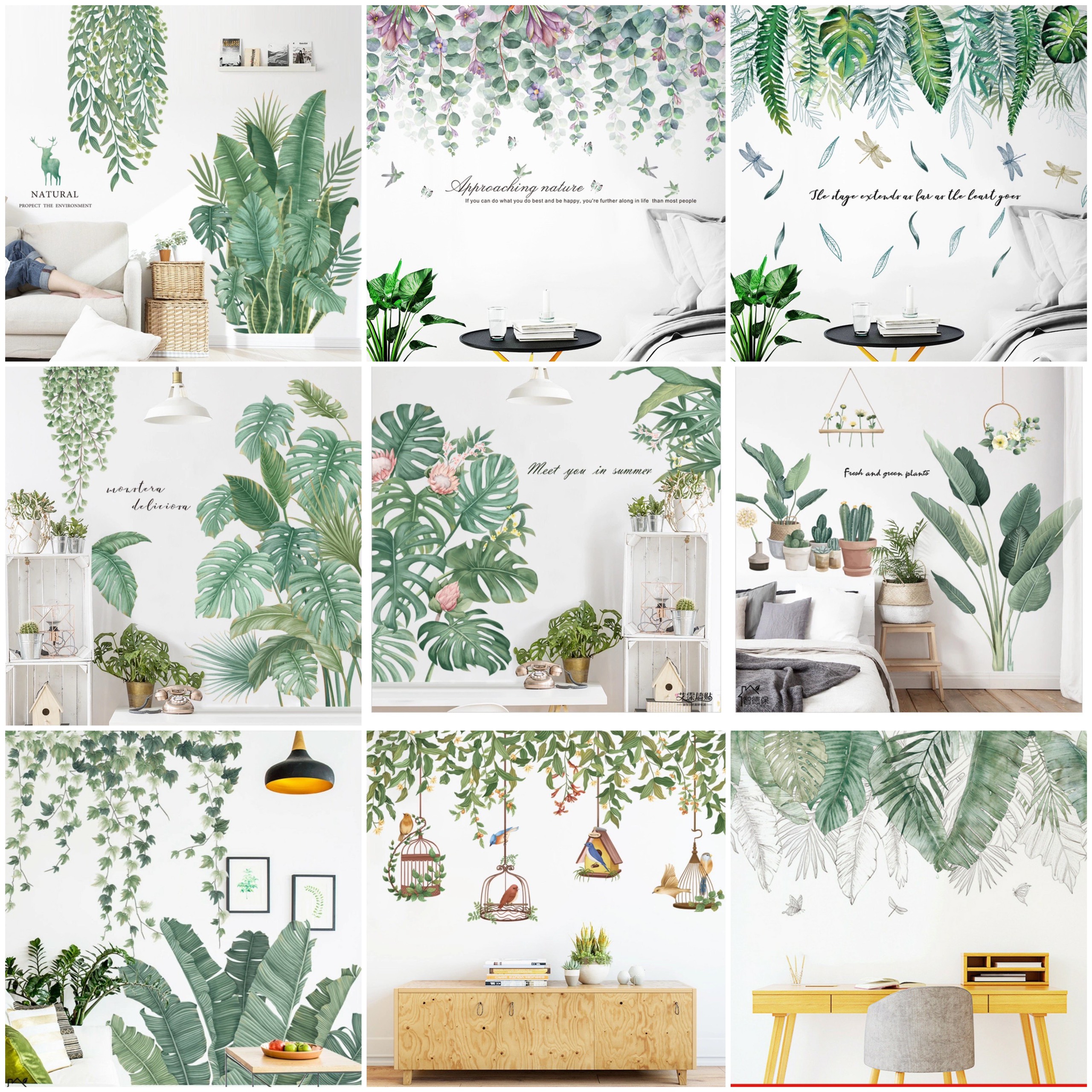 Tranh Decal Dán Tường Không Gian Xanh CÂY CỐI NHIỆT ĐỚI