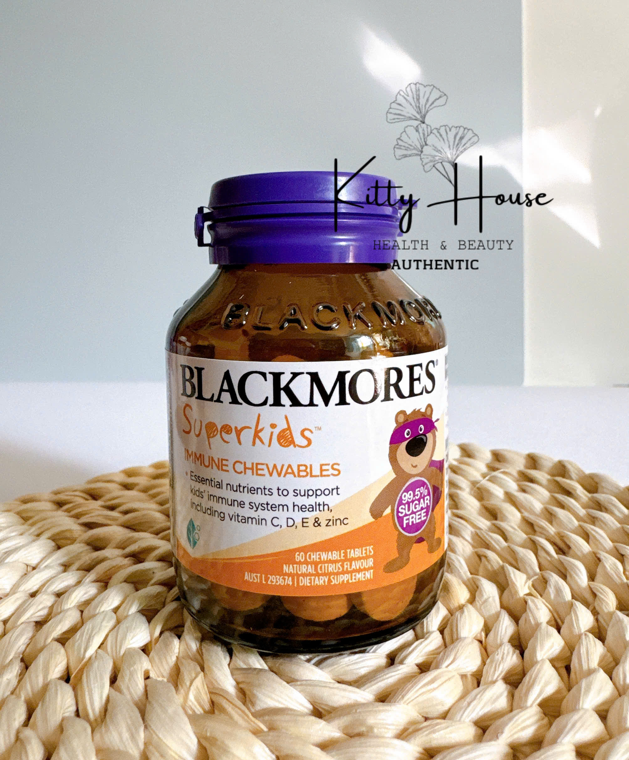 Viên kẹo nhai tăng đề kháng Blackmores Superkids Immune Chewables lọ 60 viên