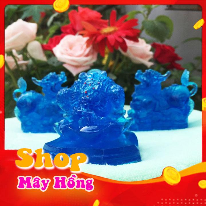 Combo cặp tượng tỳ hưu - cóc ngậm tiền màu xanh dương hợp mệnh thủy mộc