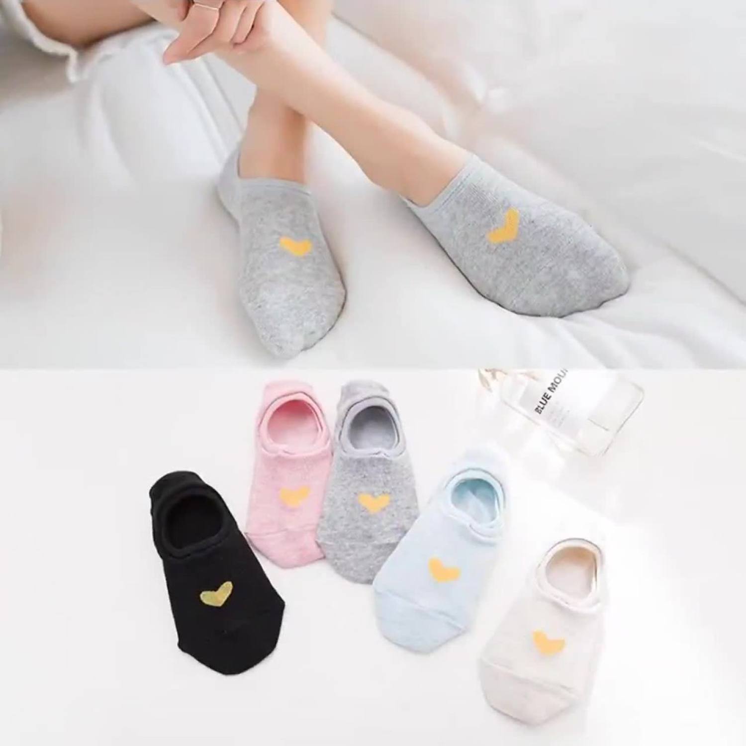 Tất lười nữ hoạ tiết trái tim với chất liệu cotton cao cấp - T016 GirlFriday