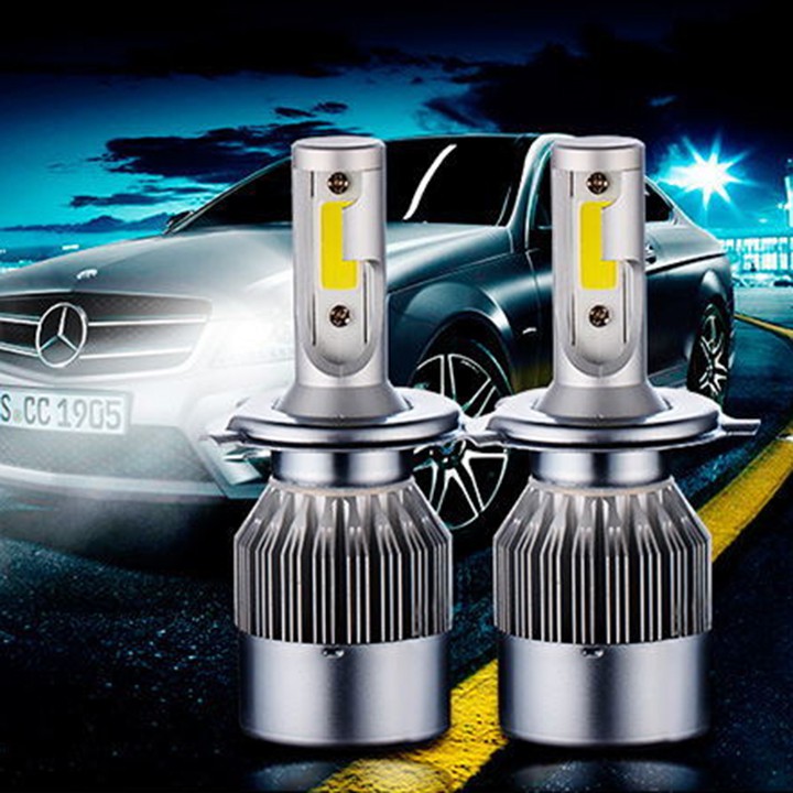 [HCM]Đèn Chuẩn Cho Xe Đèn pha sử dụng Led C6 chân H4 Đèn Pha 3 Tim Đèn LED xe máy  ô tô siêu sáng Cost Sáng 2 LED Pha Sáng 3 LED Đèn Pha Led C6 H4 Thế Hệ Mới