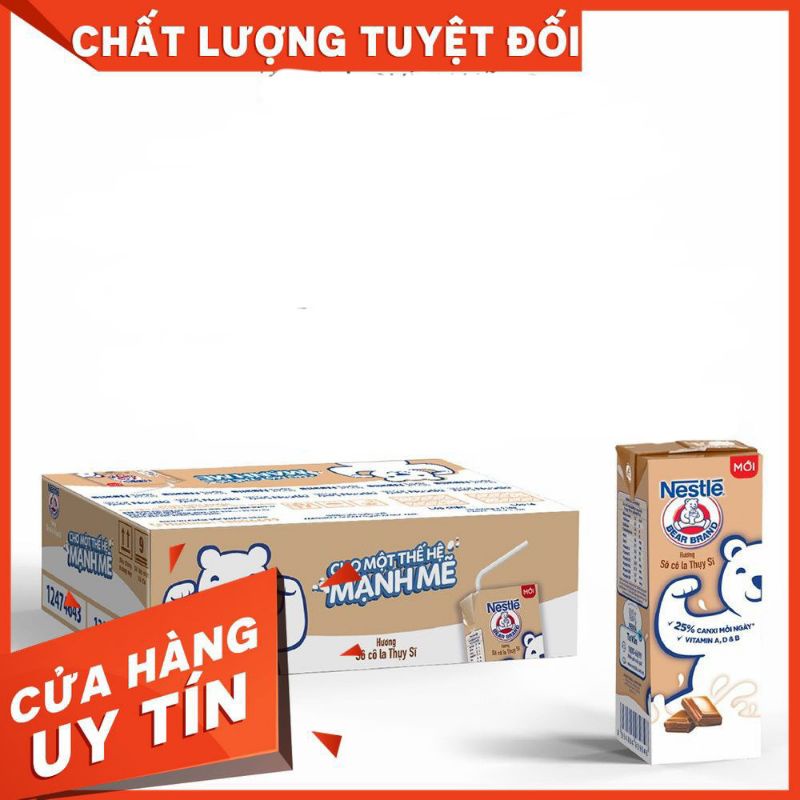 Thùng 48 hộp sữa Nestle Gấu hương sô cô la Thụy Sĩ