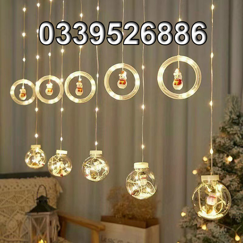 Đèn nháy thả mành hình cầu dài 3m, 10 bóng đường kính 8cm