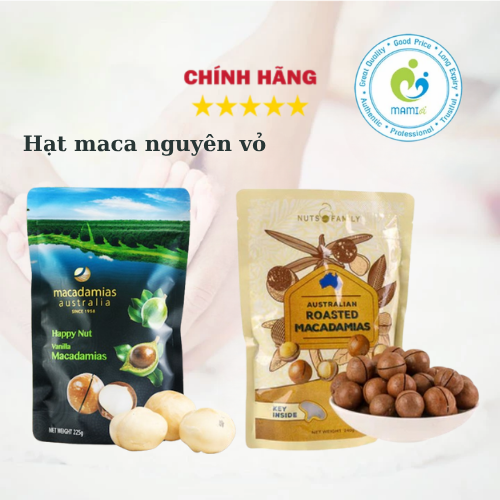 Hạt macca (225g) nguyên vỏ giúp đẹp da, giảm cholesterol, tốt cho tim mạch Macadamias Australia, Úc