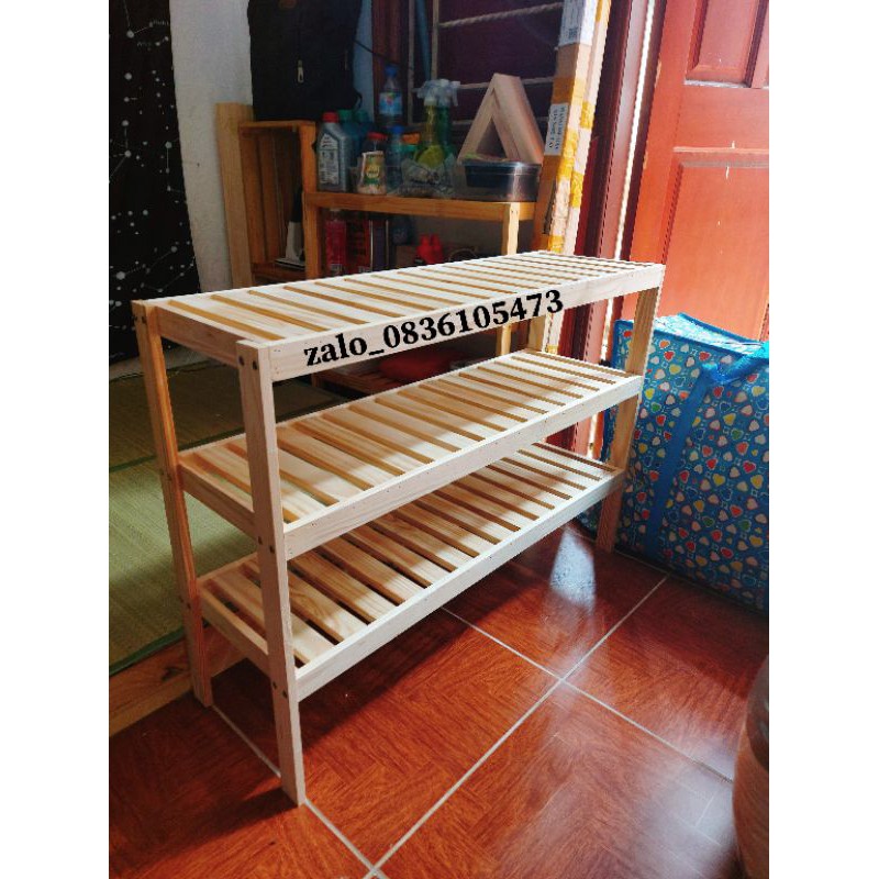 Kệ để đồ bằng gỗ 3 tầng 80cm