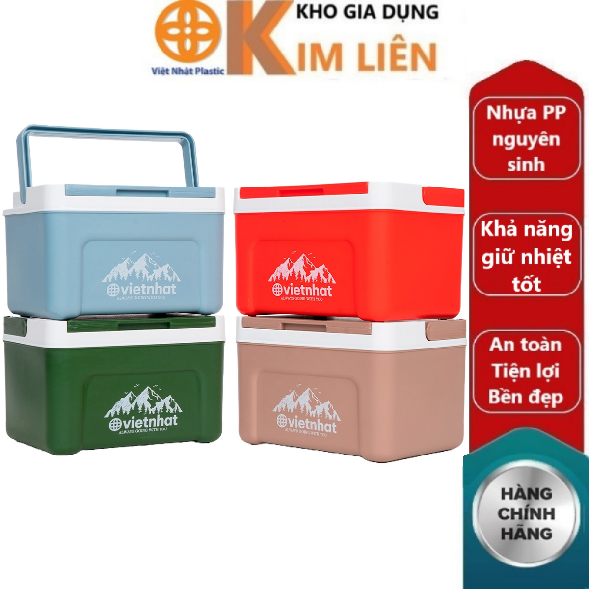 Phích Thùng đá vuông mini Thái 2.3L nhựa VIỆT NHẬT 3932 - Giữ nhiệt tốt, đựng trái cây, ăn vặt