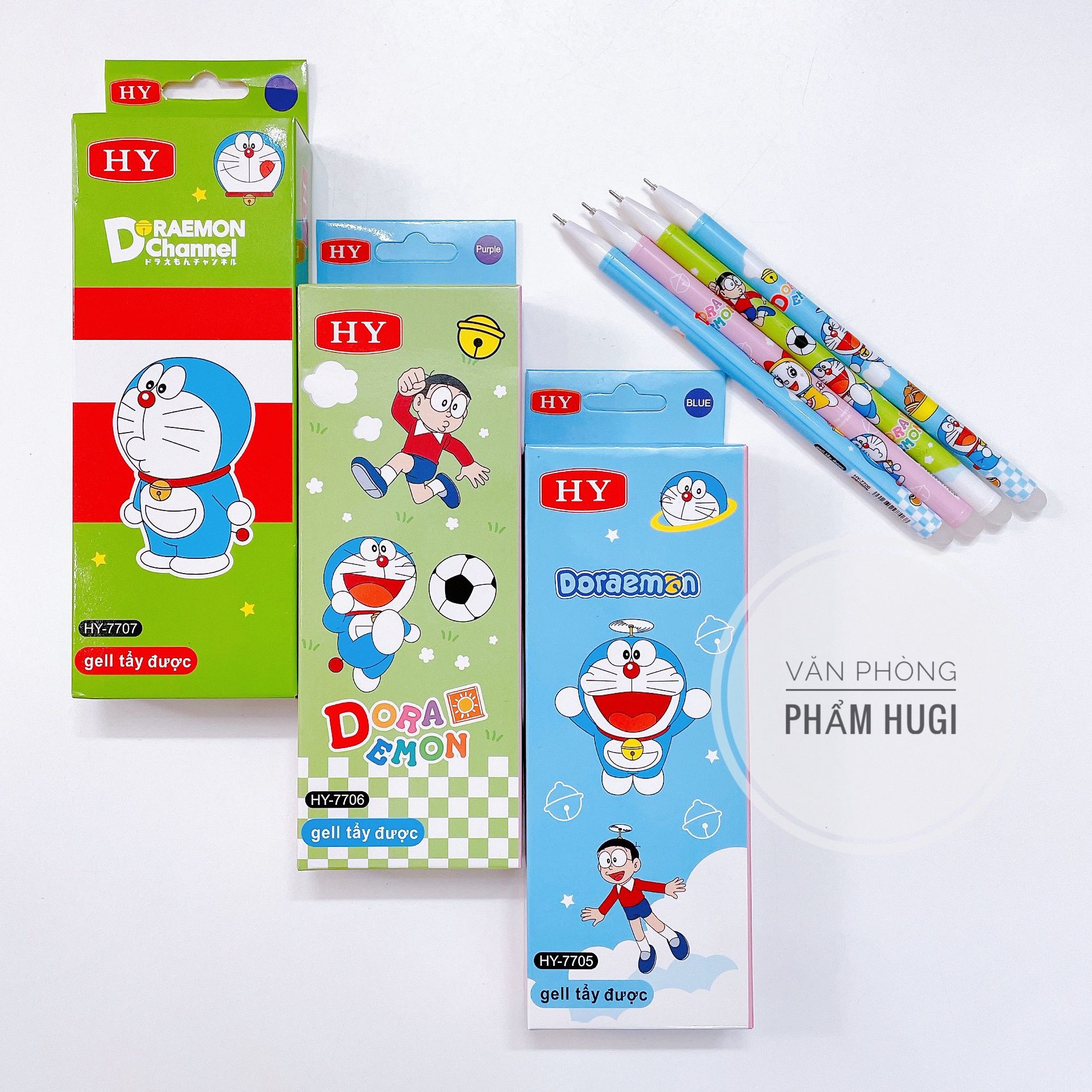 Hy doreemon 12 pc Erasable Gel Pen (0.38mm nib) for primary school students