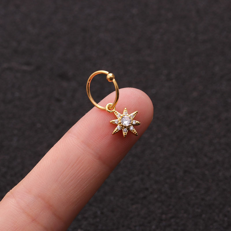 [COD] Bông Tai Bán Chạy Vòng Thép Không Gỉ Mặt Dây Chuyền Bông Tai Zircon Tai Xương Đinh Thương Mại Nước Ngoài Tai Thủng Trang Sức