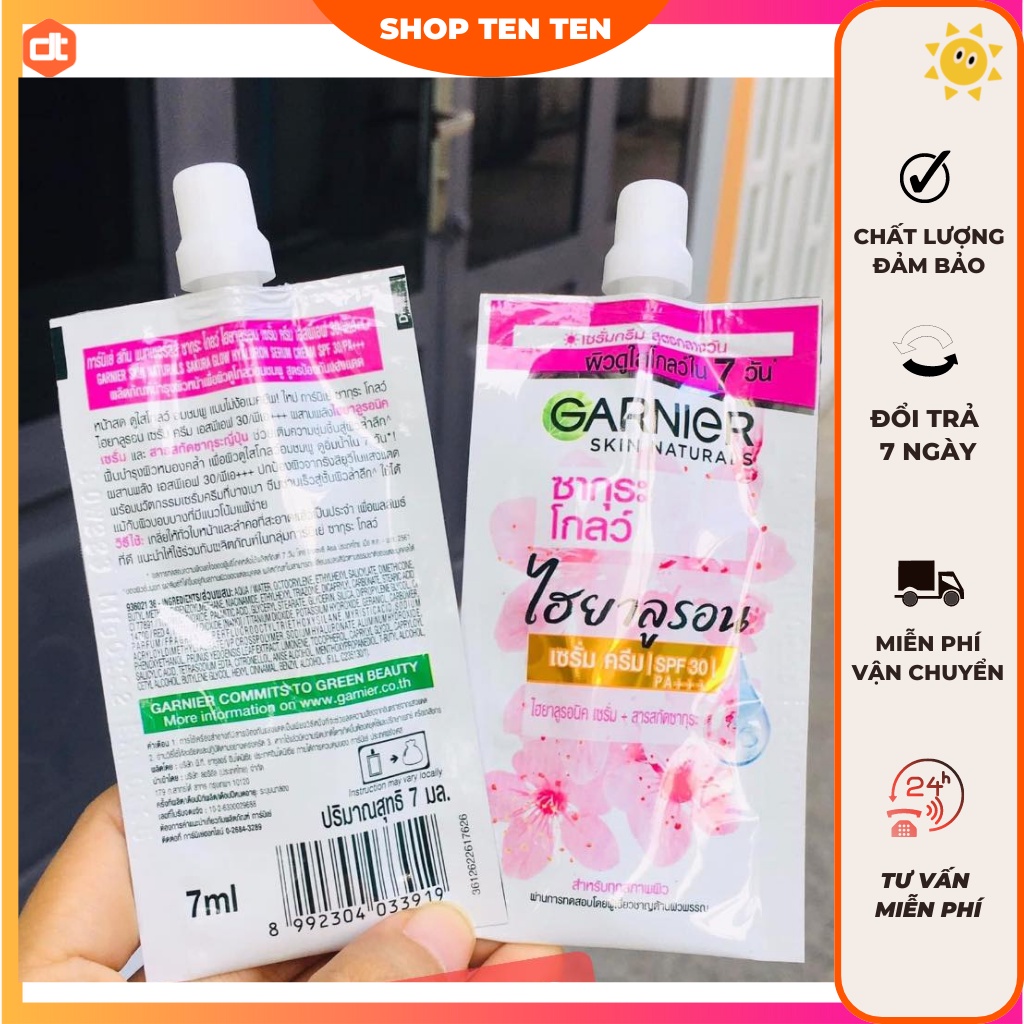 Gói Kem Dưỡng Chống Nắng Garnier Skin Naturals Thái Lan 7ml