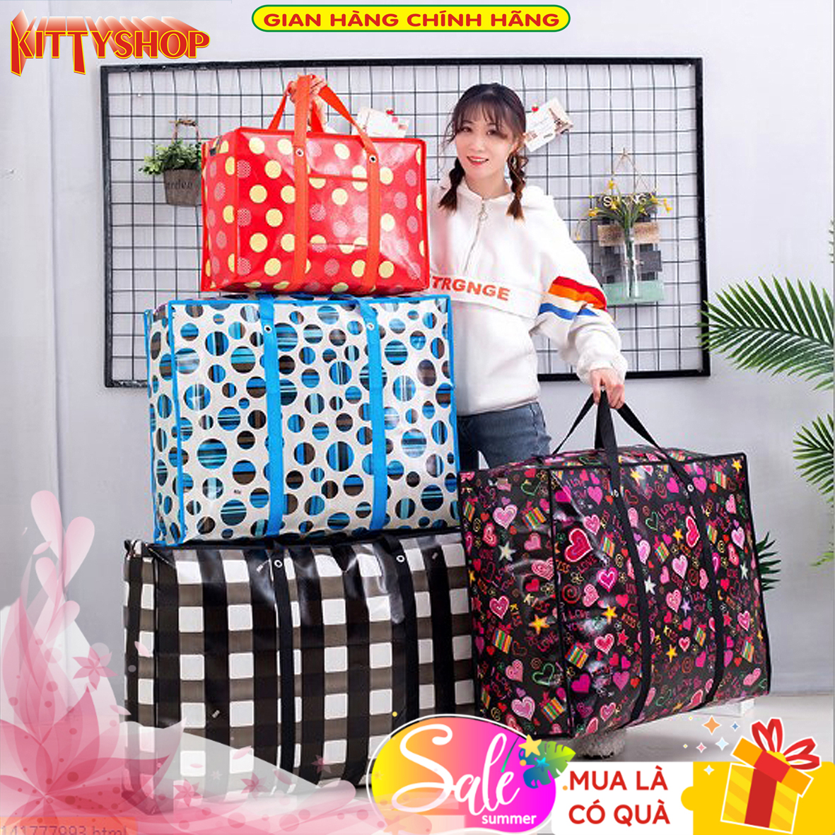 Túi đựng đồ tiện dụng: Túi bạt dứa đựng chăn chống nước nhiều kích thước 20-90 cm